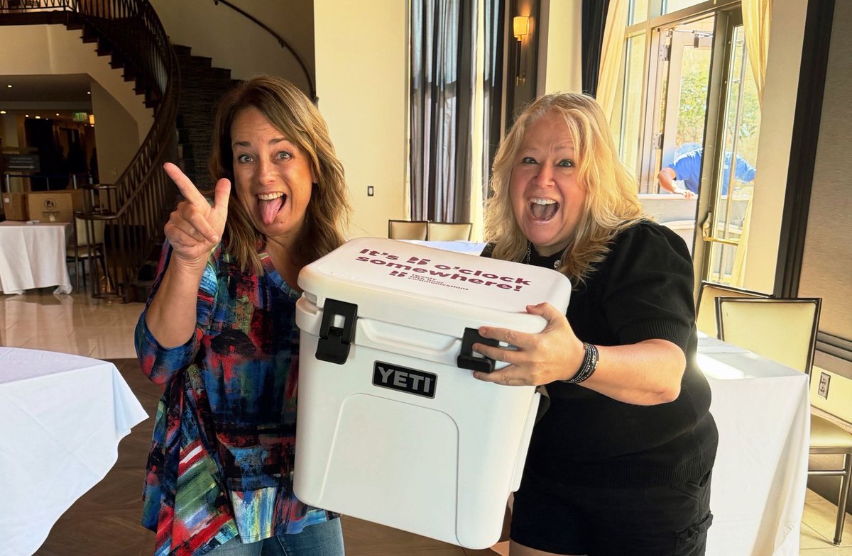 25thHourComm's tweet photo. Wrapping up NCMPR District 3 &amp; 5 in Madison with a lucky winner! 💜🎉

Kim Pearson from Northwood Technical College joked that she’d won our YETI two days before the drawing… and then she actually did! 😂

Talk about manifesting. Congrats, Kim! 💜 https://t.co/FoYkA6Y41B