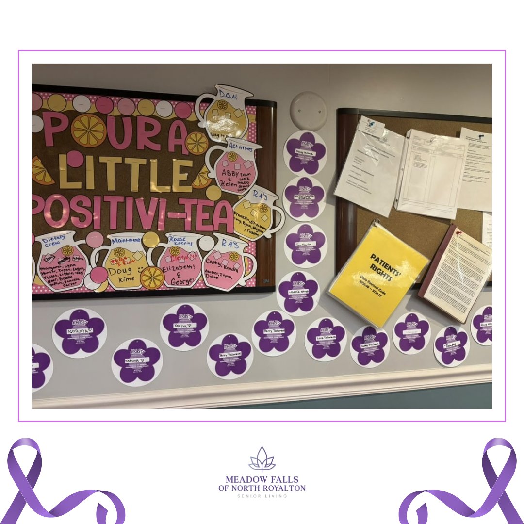 MeadowRoyalton's tweet photo. 💜🌸 Every flower represents a promise.

Thank you to everyone who purchased a Promise Flower or donated to the Alzheimer’s Association! Our flowers now fill our wall, honoring those who promise to care, fight, and help find a cure. 💜
#WalktoEndAlzheimers https://t.co/3VLmmOVW4u