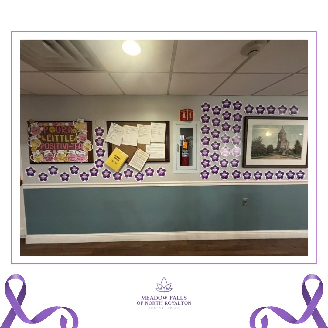 MeadowRoyalton's tweet photo. 💜🌸 Every flower represents a promise.

Thank you to everyone who purchased a Promise Flower or donated to the Alzheimer’s Association! Our flowers now fill our wall, honoring those who promise to care, fight, and help find a cure. 💜
#WalktoEndAlzheimers https://t.co/3VLmmOVW4u
