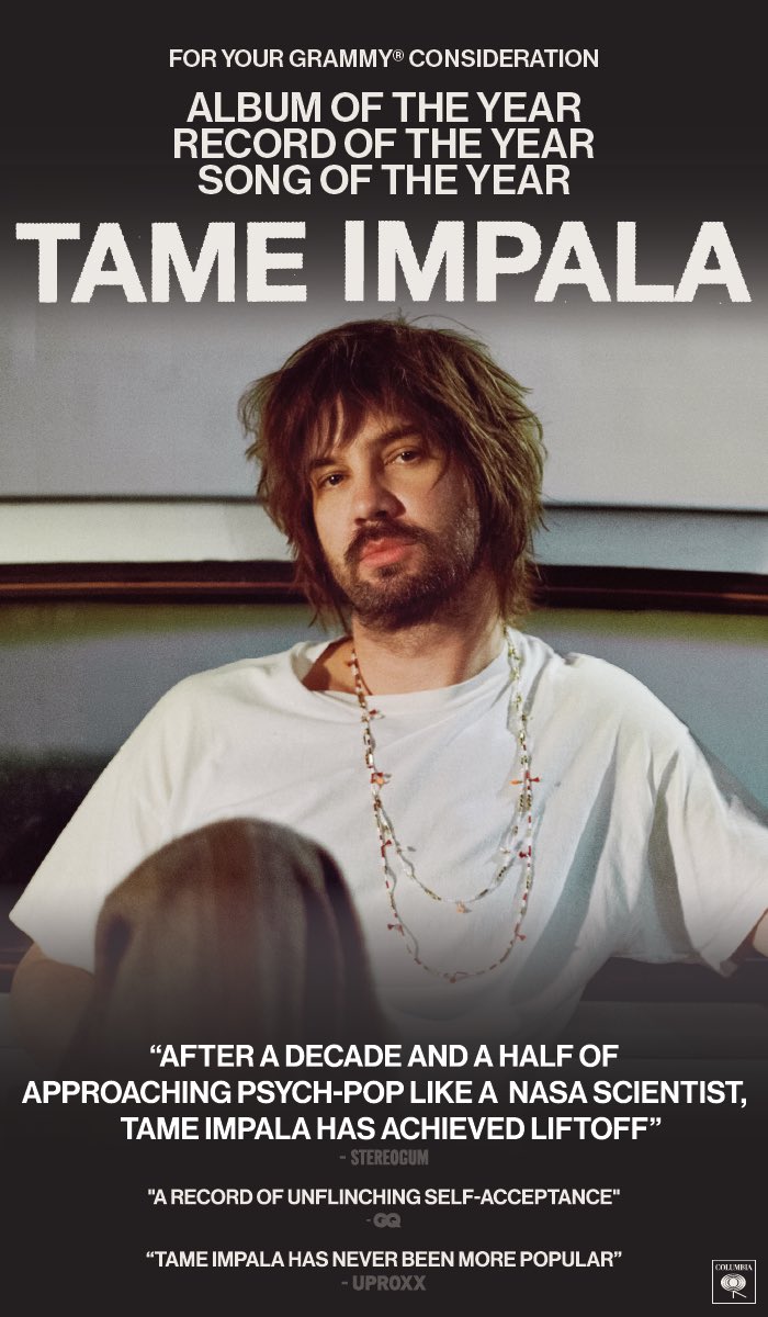 ShowbizByPS's tweet photo. 2027 Grammy FYC banner from Tame Impala (via Billboard). https://t.co/B4nI9BUt27