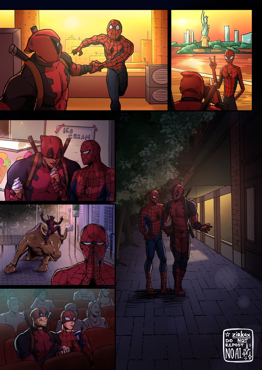 zirk4x's tweet photo. i really love drawing peter (1/2)

#spideypool #spiderman #deadpool https://t.co/mXuv6Redco