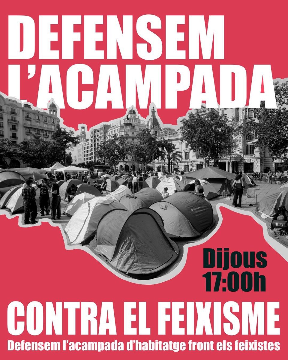 OJS_Valencia's tweet photo. 🔴 Mentre Maricarmen és assassinada per un règim polític al servei de rendistes, empresaris i especuladors, els seus gossos de presa ataquen a qui es rebela contra aquesta barbàrie. 

Acabem amb el rendisme i el feixisme que el protegeix! 

Demà a València, defensem l'acampada. https://t.co/BpNS7PFRMx
