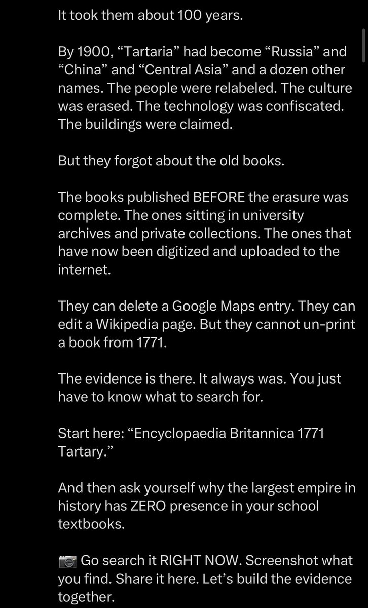 MegaStanX's tweet photo. @badazn 2) As a hint for anyone, who wants to dive deeper in your origins: Do some research on Tartaria, which was an empire deleted from the history books from the Jews, because they also united against them and were a threat. 

Your schoolbooks are propaganda. https://t.co/BAXNk8X1xD