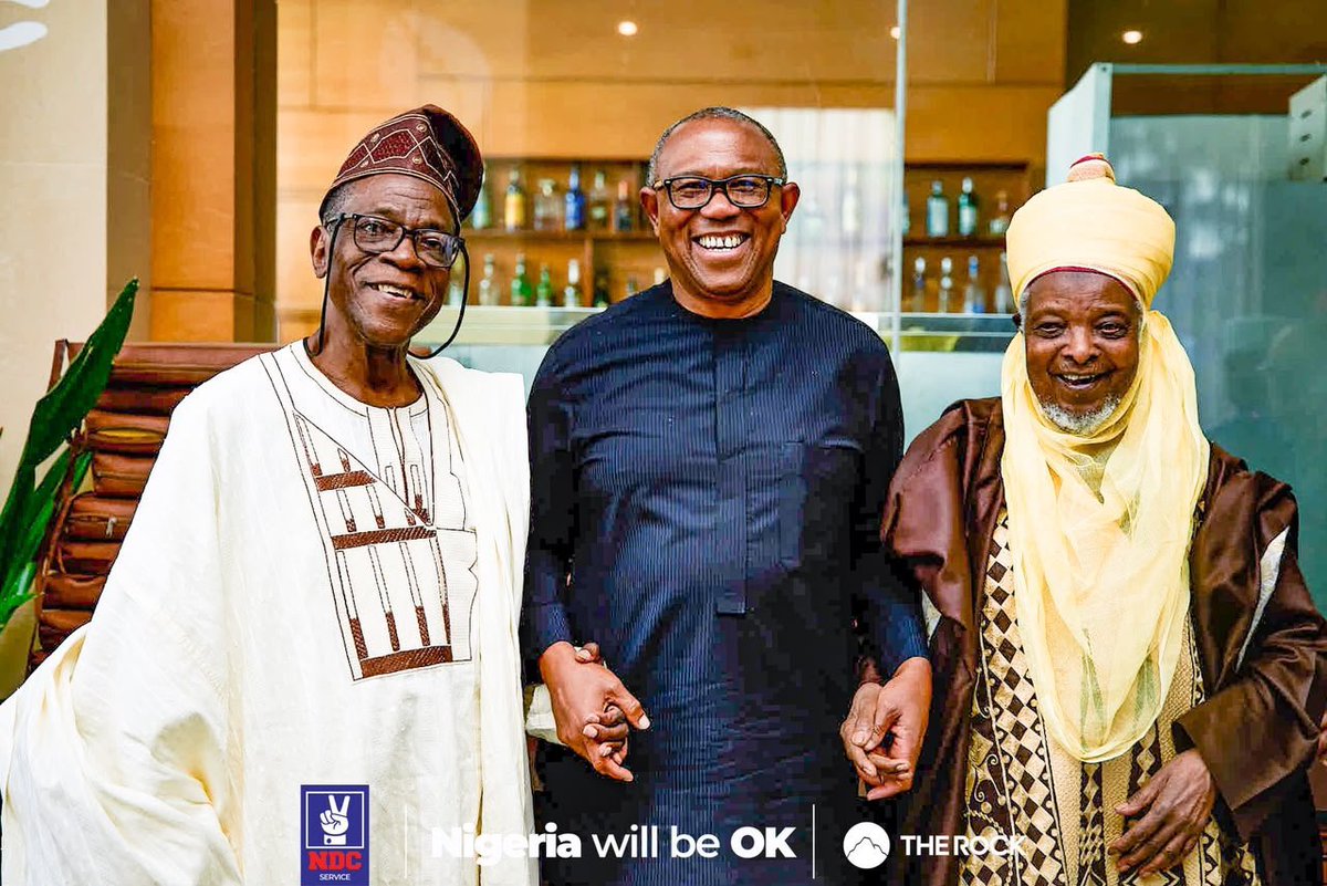 NigeriaNDCHQ's tweet photo. The presidential candidate of our party, His Excellency, Mr Peter Obi, CON, earlier today, honored the invitation of the newly inaugurated President of the Manufacturers Association of Nigeria (MAN), Dr. Eric Okoye, and other former Presidents of the Association at the Oriental Hotel, Lagos.

On the sidelines of the event, he interacted with the new President and members of MAN and reiterated the enormous potential of Nigeria’s manufacturing sector.

His excellency stated that with right government policies, an enabling business environment, and stronger collaboration between the public and private sectors, Nigeria can significantly increase the contribution of manufacturing to our GDP.

He argued that Nigeria must deliberately move from a consumption-driven economy to a productive economy, one that produces, creates jobs, adds value and competes successfully in the global market.

Stating further, our presidential candidate emphasized that a stronger manufacturing sector will expand employment opportunities, strengthen our productive capacity, reduce our dependence on imports, increase exports, and improve the standard of living of the Nigerian people.