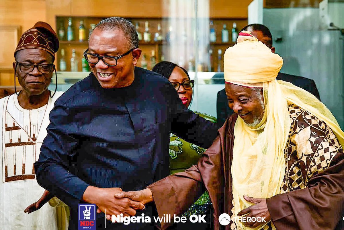 NigeriaNDCHQ's tweet photo. The presidential candidate of our party, His Excellency, Mr Peter Obi, CON, earlier today, honored the invitation of the newly inaugurated President of the Manufacturers Association of Nigeria (MAN), Dr. Eric Okoye, and other former Presidents of the Association at the Oriental Hotel, Lagos.

On the sidelines of the event, he interacted with the new President and members of MAN and reiterated the enormous potential of Nigeria’s manufacturing sector.

His excellency stated that with right government policies, an enabling business environment, and stronger collaboration between the public and private sectors, Nigeria can significantly increase the contribution of manufacturing to our GDP.

He argued that Nigeria must deliberately move from a consumption-driven economy to a productive economy, one that produces, creates jobs, adds value and competes successfully in the global market.

Stating further, our presidential candidate emphasized that a stronger manufacturing sector will expand employment opportunities, strengthen our productive capacity, reduce our dependence on imports, increase exports, and improve the standard of living of the Nigerian people.