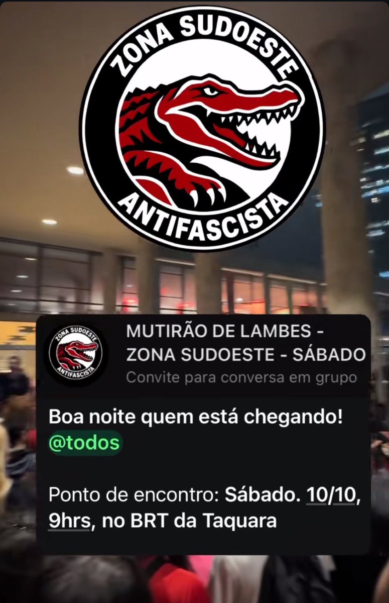 guilcost_'s tweet photo. Passando pra avisar que vai ter mutirão antifascista na taquara dia 10/10! https://t.co/LLaHodhszR