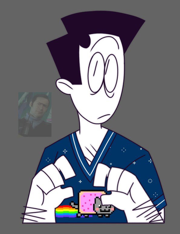 Lovis_Moon's tweet photo. I felt like doodling him except I didn't have anything in mind so now he's a Nyan Cat fan #spookymonthjack https://t.co/MhQhT8hH7c