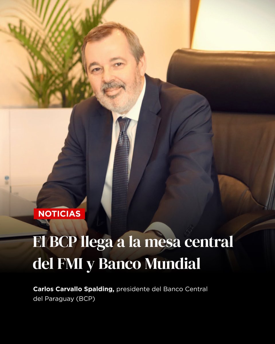 RevistaPLUSPY's tweet photo. 🏛️ Carvallo tendrá a su cargo la presidencia de uno de los principales espacios de diálogo del sistema financiero internacional. La agenda estará marcada por discusiones sobre crecimiento, inversión, empleo, estabilidad financiera y desarrollo, en un escenario global condicionado por elevados niveles de deuda, tensiones geopolíticas, cambios en los mercados financieros y el impacto creciente de la inteligencia artificial sobre las economías.

📌 Leé la nota completa acá
https://t.co/m96eWQBcgV
