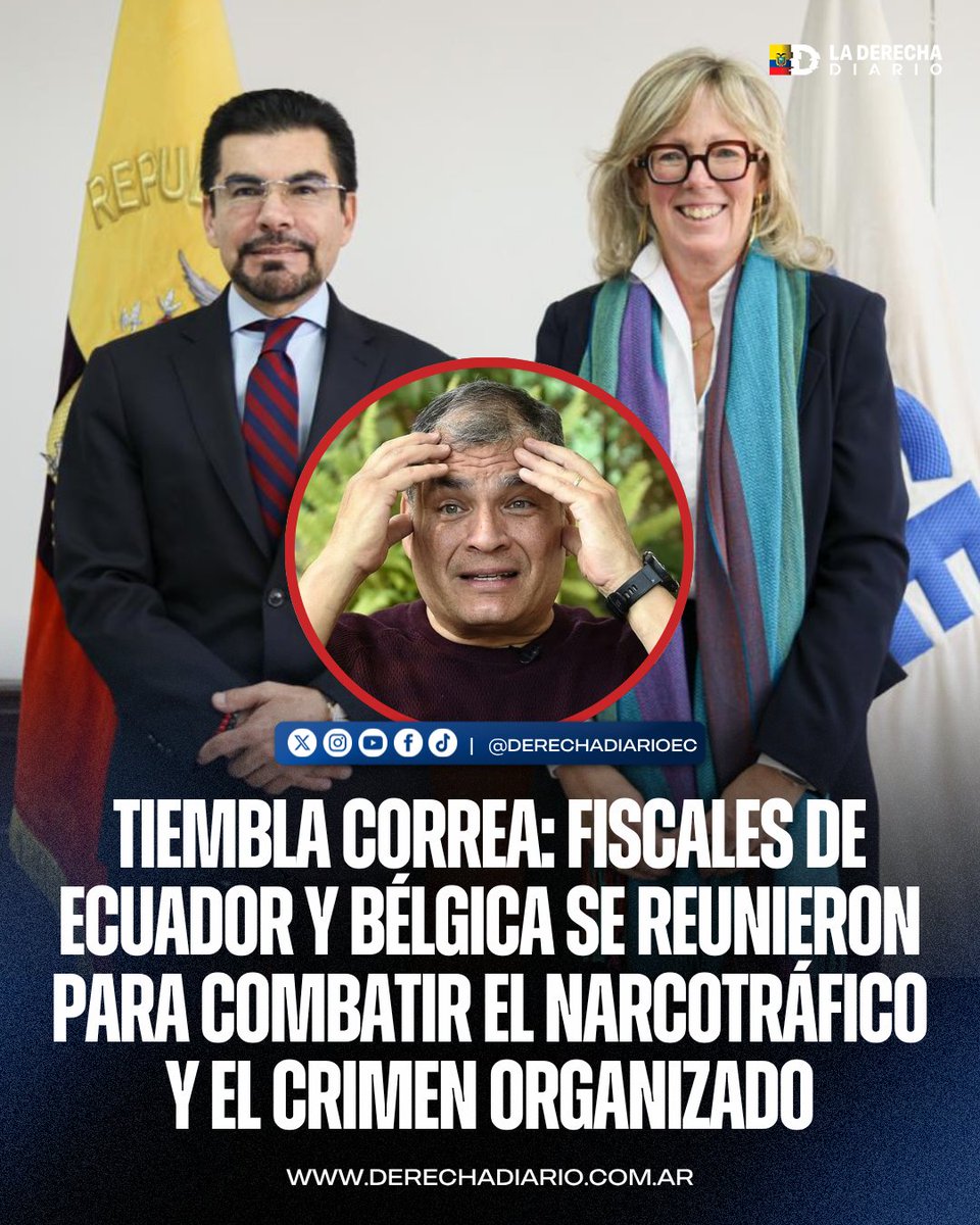 DerechaDiarioEC's tweet photo. 🚨🇪🇨🇧🇪 | TIEMBLA CORREA: El fiscal general Leonardo Alarcón se reunió con Evi Franco, fiscal federal de Bélgica, para fortalecer la cooperación técnica y operativa entre ambos países contra el narcotráfico y la delincuencia organizada transnacional. https://t.co/2iVRqFSTLe