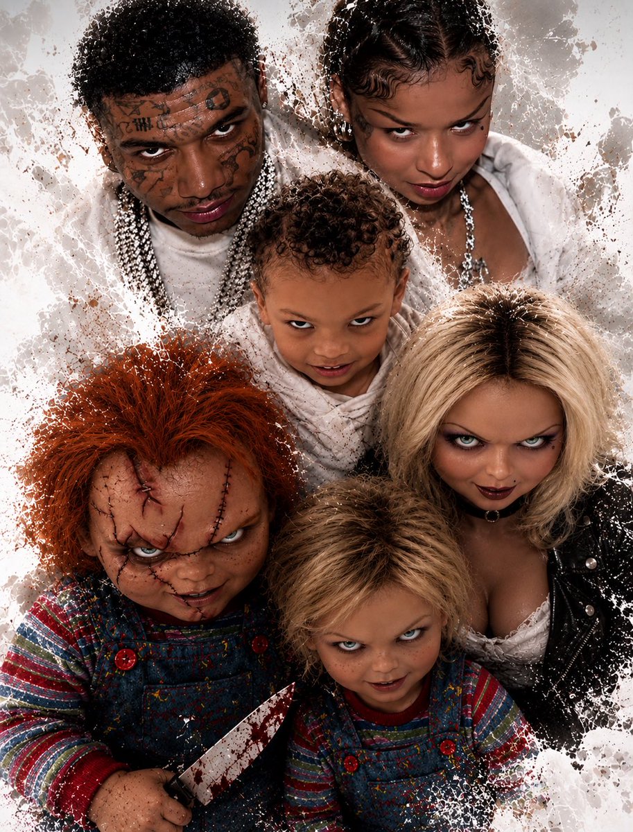 SenseiNess918's tweet photo. This all I see when I see them 👀‼️🤯🔊🔊. #blueface @bluefacebleedem @ChriseanMalone #chucky #happyfamily https://t.co/BFxPZRhbtO