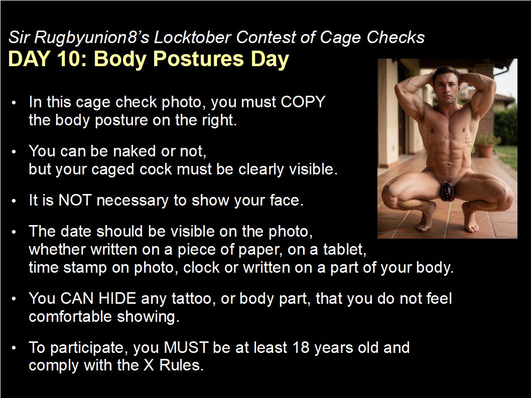 rugbyunion8's tweet photo. Cage Check of the Day Instructions👇
1) RT and like this post!
2) Upload your #CageCheck photo as a comment here 3) You MUST include this text in your comment: "Cage Check for Sir @RugbyUnion8's #Locktober Contest"
4) Tag accounts if you want Contest info: https://t.co/ZhCwE0rIuP https://t.co/kdmHXf6A18