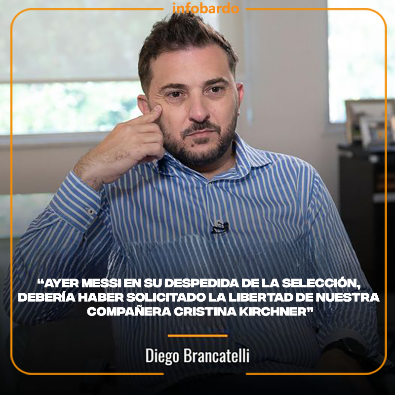 Gus_HL2's tweet photo. Diego Brancatelli - "AYER MESSI EN SU DESPEDIDA DE LA SELECCIÓN, DEBERÍA HABER SOLICITADO LA LIBERTAD DE NUESTRA COMPAÑERA CRISTINA KIRCHNER" https://t.co/lfOdNDpbIS