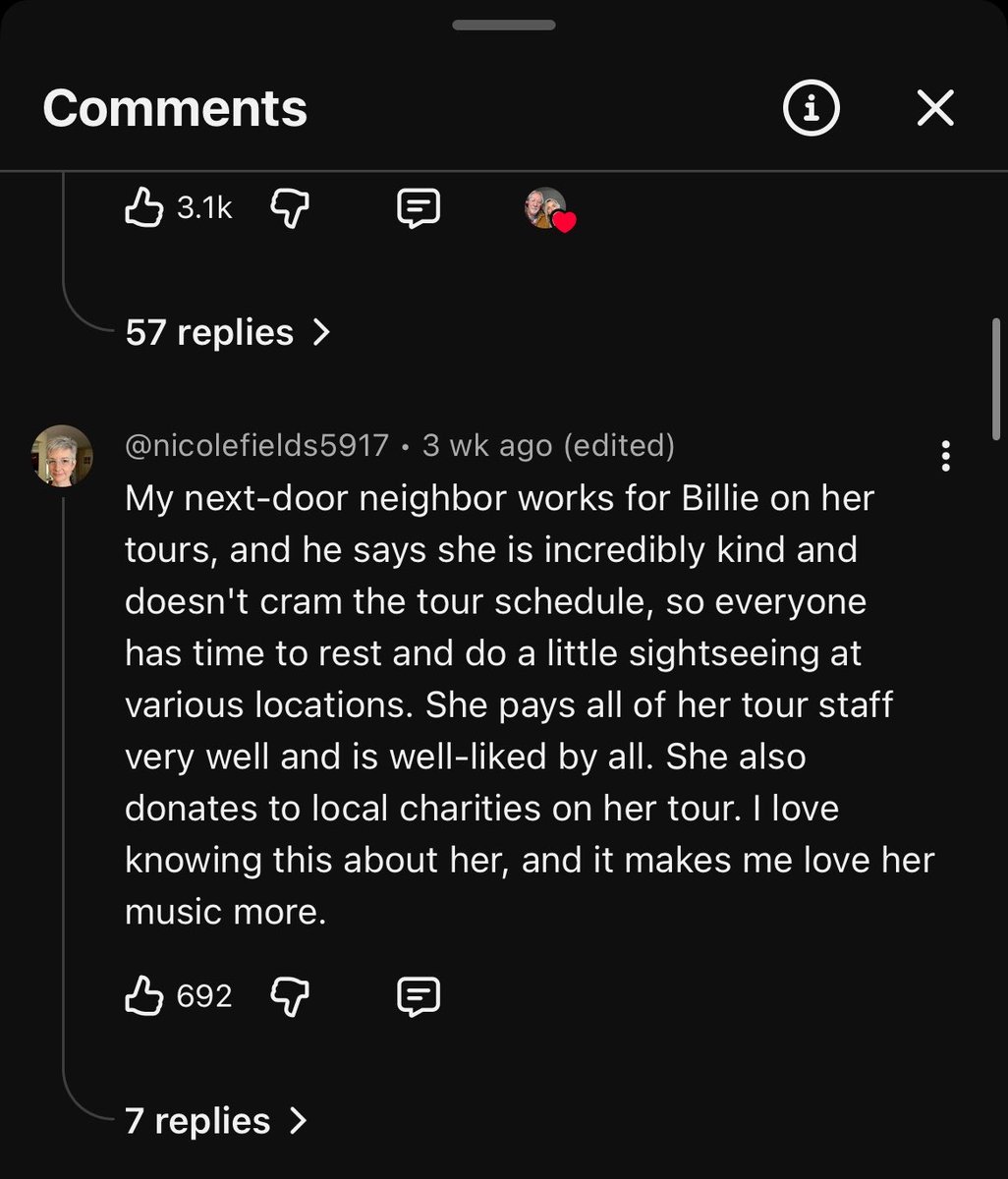 billi3pilled's tweet photo. This comment is so sweet 🥲 https://t.co/NF5VvIYcGS