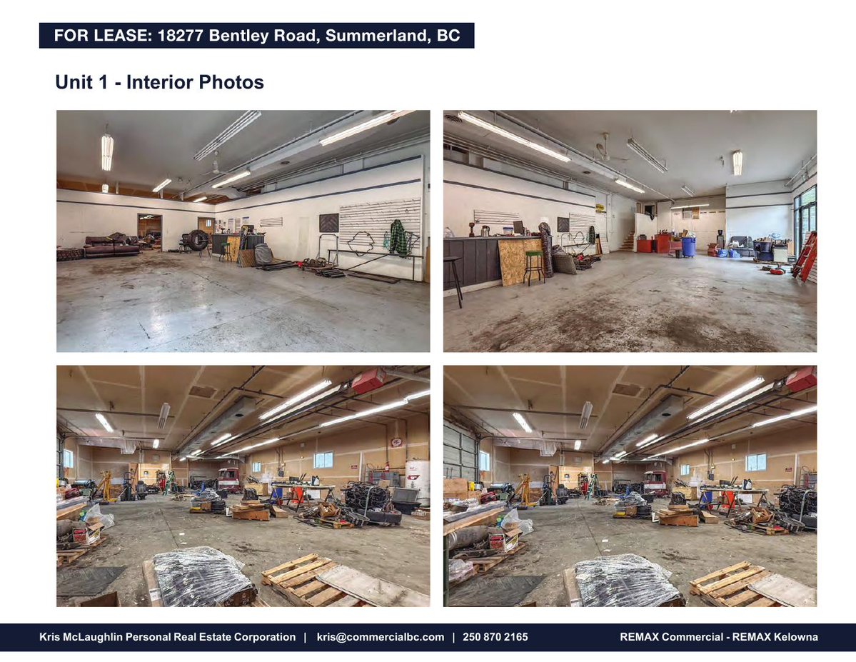 kmclaughlinCCIM's tweet photo. FOR LEASE | 18277 Bentley Rd, Summerland
±5,440 SF / ±3,745 SF industrial units + ±13,500 SF yard.
Package: https://t.co/G3iLuDrkEb
#CCIM #REMAXCommercial https://t.co/wAh4ehAjfF