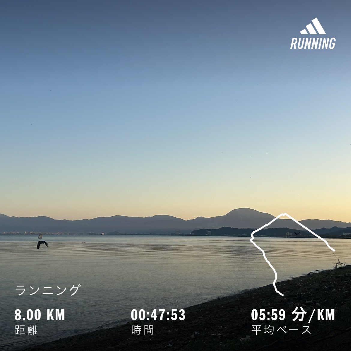 okadakiran's tweet photo. おはよーございます☀️
15℃、涼しすぎ😊

今日もガンバルンバ💪

#朝ラン #伊吹山
#びわ湖 #湖岸ラン https://t.co/WUnjVcvjgM