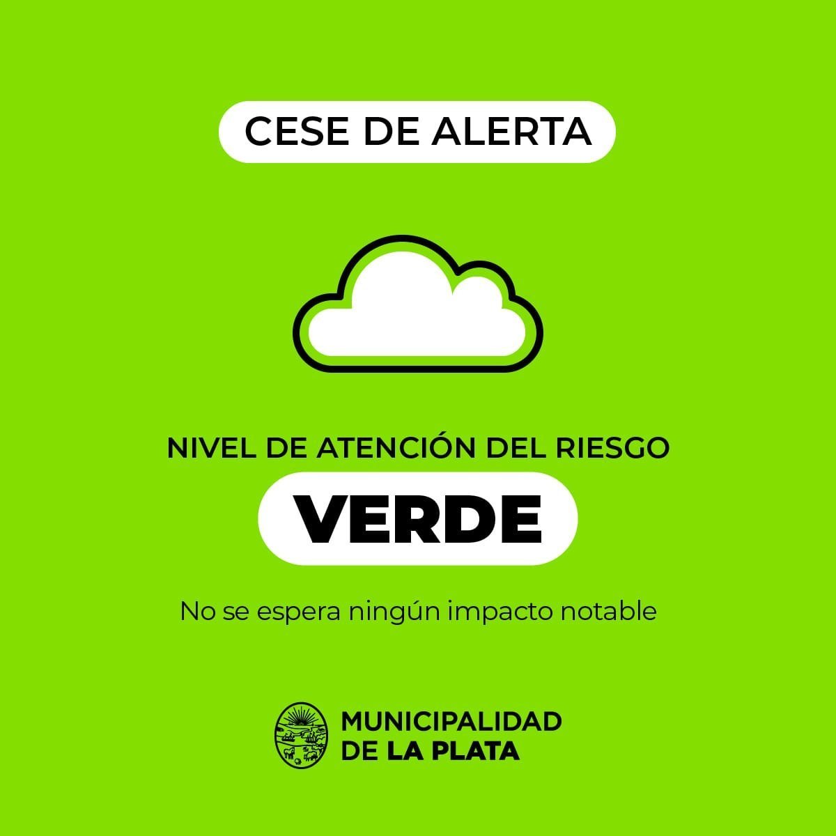 ClimaMLP's tweet photo. 18:30 h> Ya no se esperan fenómenos meteorológicos significativos en La Plata, por lo que se determina el CESE del NAR vigente.

Continuarán algunas precipitaciones aisladas, con tendencia a mejorar durante la noche. De todas maneras, seguirá nublado, húmedo y algo ventoso. https://t.co/SEKvQFdGTr