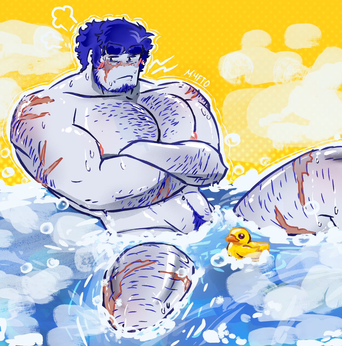 m4ft0's tweet photo. Bubblebath time :D !!! 🫧

He is so adorable! This was a sketch i did in class, I wasn’t expecting to draw it fully but a friend wanted me to finish it!
(First time rendering water 🥹. Also, I rushed this, so it’s not perfect)

#guest1337 #forsakenfanart #thelastguest https://t.co/a2eTnqZI8y