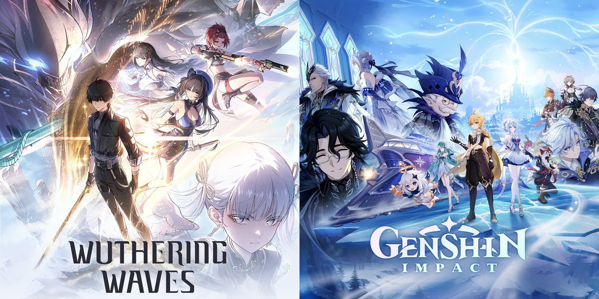 Riju1T_T's tweet photo. Wuthering Waves VS Genshin Comparison 
(The ONLY Correct Comparison Trust me)

QoL - WuWa
Enemy Design - WuWa
Boss Design - WuWa
Build Variety - None
Gacha System - WuWa
4 Star Viability - Genshin
Pull Counts – WuWa
Endgame - WuWa
Side Quest Quality - Genshin
Lore Quantitly- Genshin
Lore Presnetation/Accessibility - Wuwa
World Variety - Equal
Movement / Traversal - WuWa
Puzzle Design - WuWa
Enemy Variety - Equal
Character Development Rewards - Genshin
Farming Experience - WuWa
Event Quality - both are meh
Audio / Sound Design - WuWa
OST / Music - WuWa
Skill Expression - WuWa
Combat Mechanics - WuWa
Graphics and Visuals - WuWa

#WutheringWaves #GenshinImpact