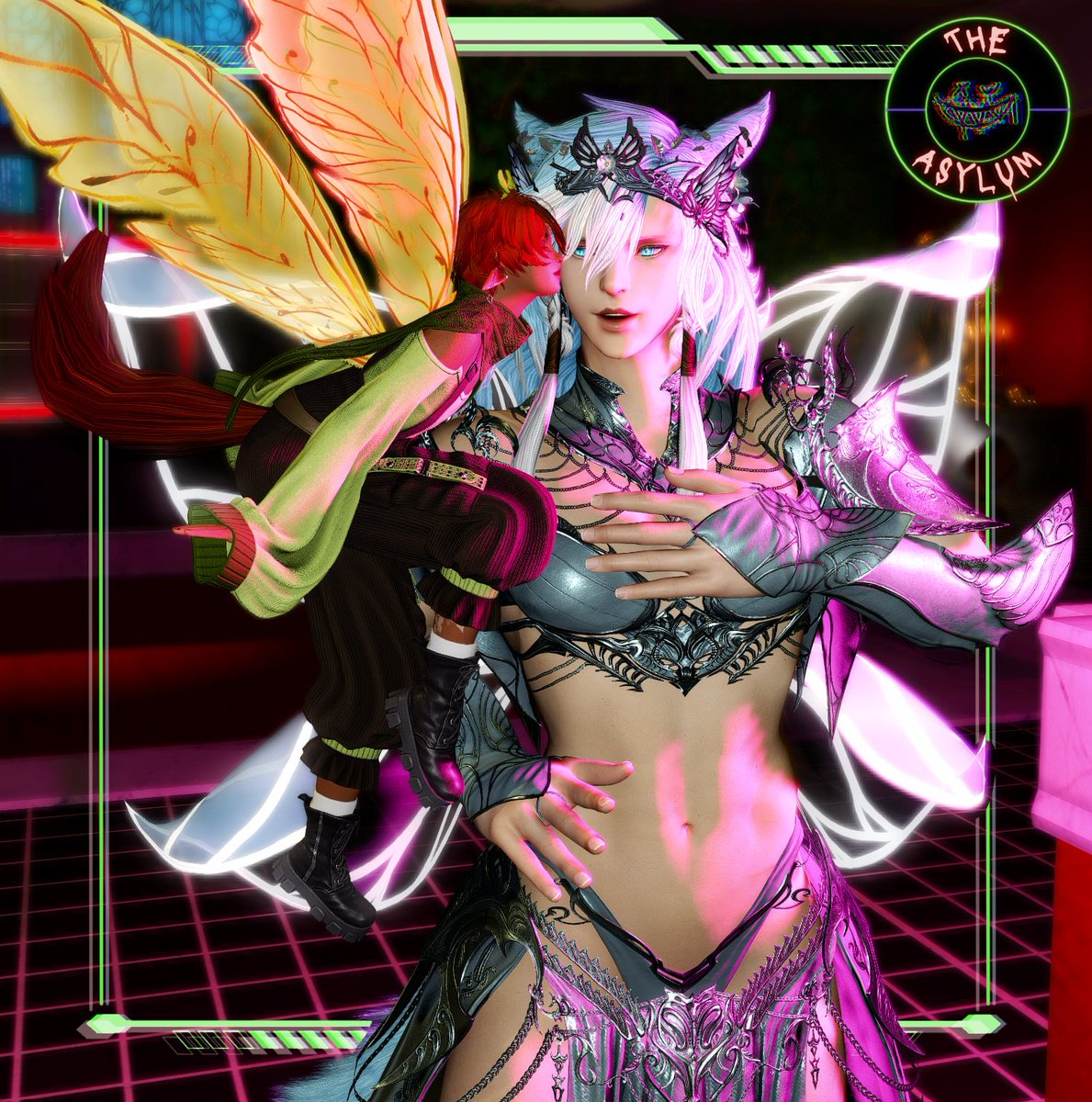 AsylumFFXIV's tweet photo. Faeries filled asylum monday night, all shapes and sizes. Crow is still cleaning their camera of all the faerie dust.

#gpose #xivgpose #gposers #ffxiv #ff14 #ffxivvenue https://t.co/fcUTmxZu0Y