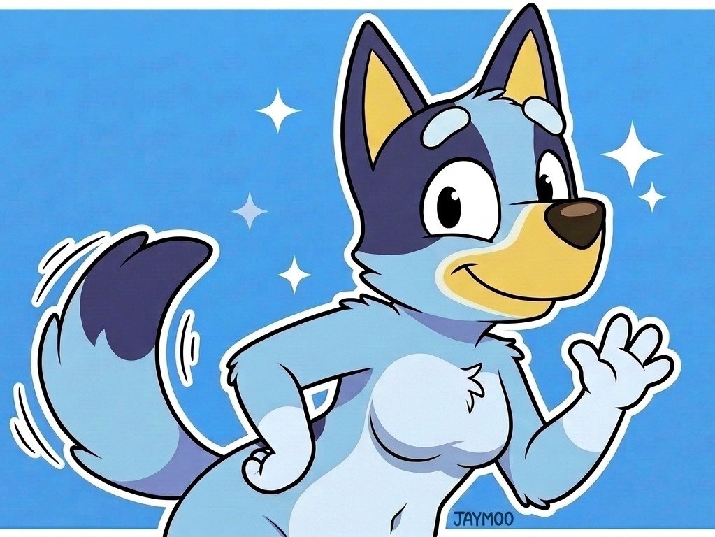 wolf_jay3937's tweet photo. Bluey Heeler (older) Looks like someone likes you #fanart #furryart #bluey https://t.co/S6JxhoNOEs