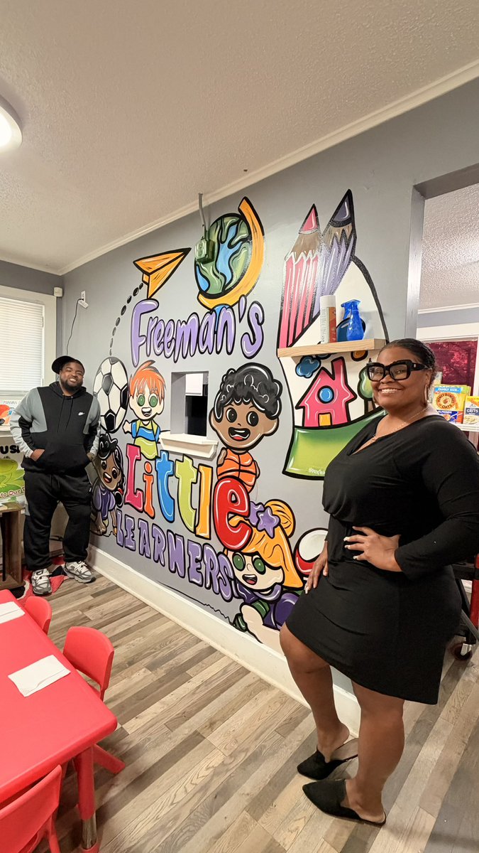 JrocJarvis's tweet photo. Painted a new daycare in Memphis, what a blessing. 🌎⚽️🏀🎨🔥 https://t.co/Jbs7lm25ay