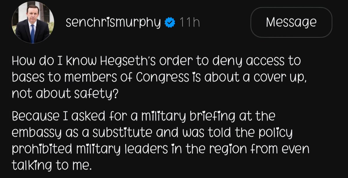 RFuryNews's tweet photo. When you forbid military leaders from speaking to Congress entirely, you lose the right to claim it's about "safety." They’re actively shutting down oversight in real time. What are they so terrified we’ll find out? https://t.co/3aDRb4y2f8