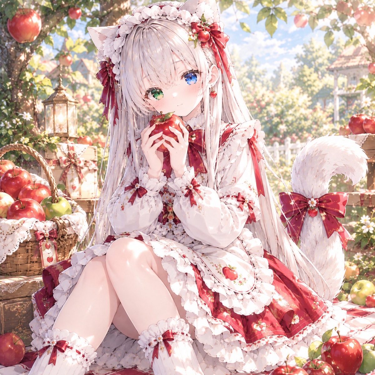 FoxCat_complex's tweet photo. Character generation:
ChatGPT (free version)
Video generation:
Grok (free version)
#chatGPTfree #GrokFree
#FairytaleWhiteCatGirl #oddeyes #LikeIfCute #AIArt #Fairytale_ish
#FantasyWorld #AppleLolitaDress
The beautiful and cute White Cat Girl loves apples. https://t.co/W0s6scGM0I