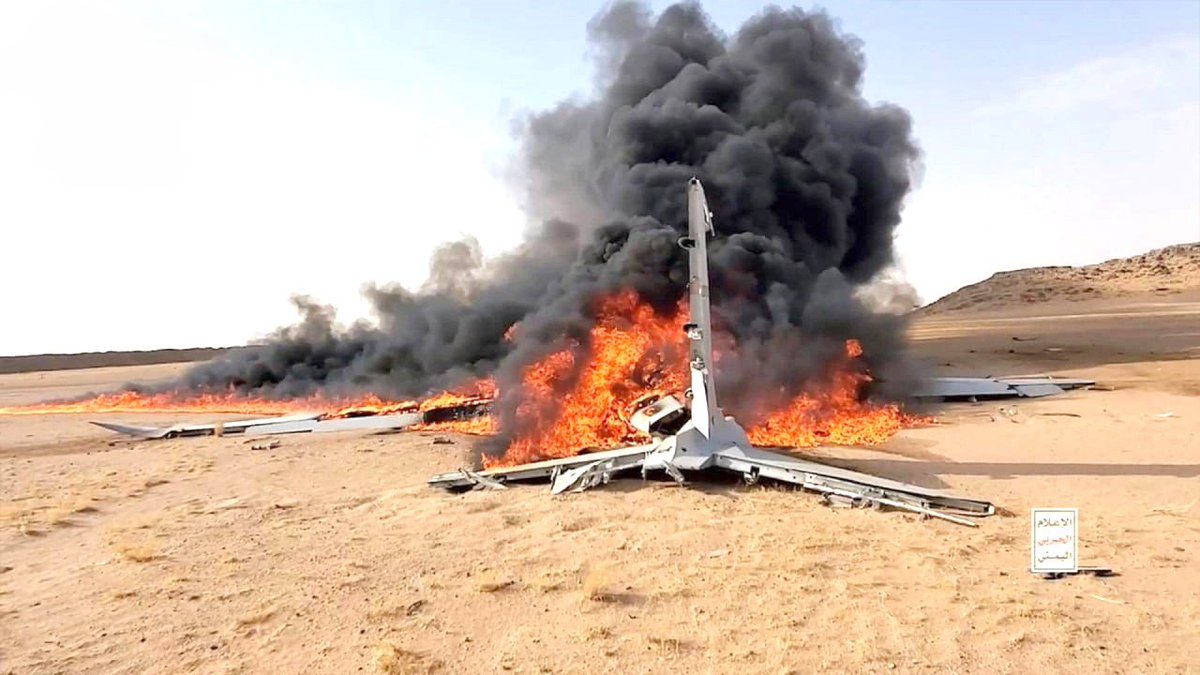 man_600's tweet photo. 🔴Important:

Thanks to God, the armed forces were able to shoot down a Turkish-made “Bayraktar Akinci” armed reconnaissance aircraft belonging to the Saudi enemy while it was carrying out hostile acts in the airspace of Taiz Governorate. It was shot down with a suitable weapon. https://t.co/NPKmML1qMu