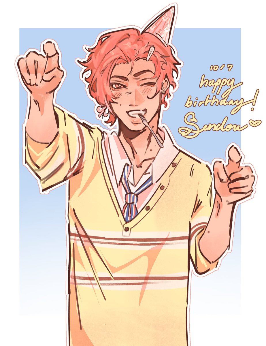 sincerelysendou's tweet photo. i love him so much he’s the only character ive ever drawn birthday art for before

happy birthday sendou you mean a lot to me ok bye

#閃堂秋人誕生祭2026
#閃堂秋人生誕祭2026 https://t.co/cjPPzl8ryh