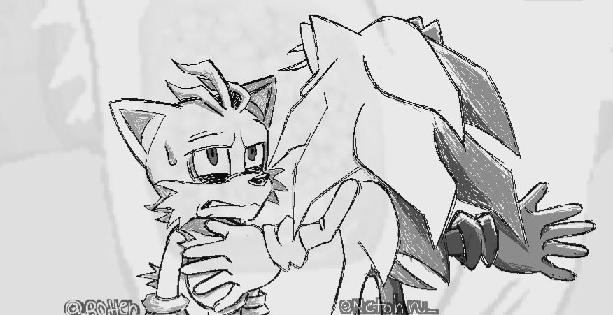 Netohru_'s tweet photo. Day 7 of Sonictober! 🎭 
Today's theme is mask! 
So, we drew 2011x and a guy named Alan 
@_Rott3n drew the weird Tails named Alan 🤔 
#sonictober2026 #2011x #sonicexe #execommunity https://t.co/ktskjInkQi