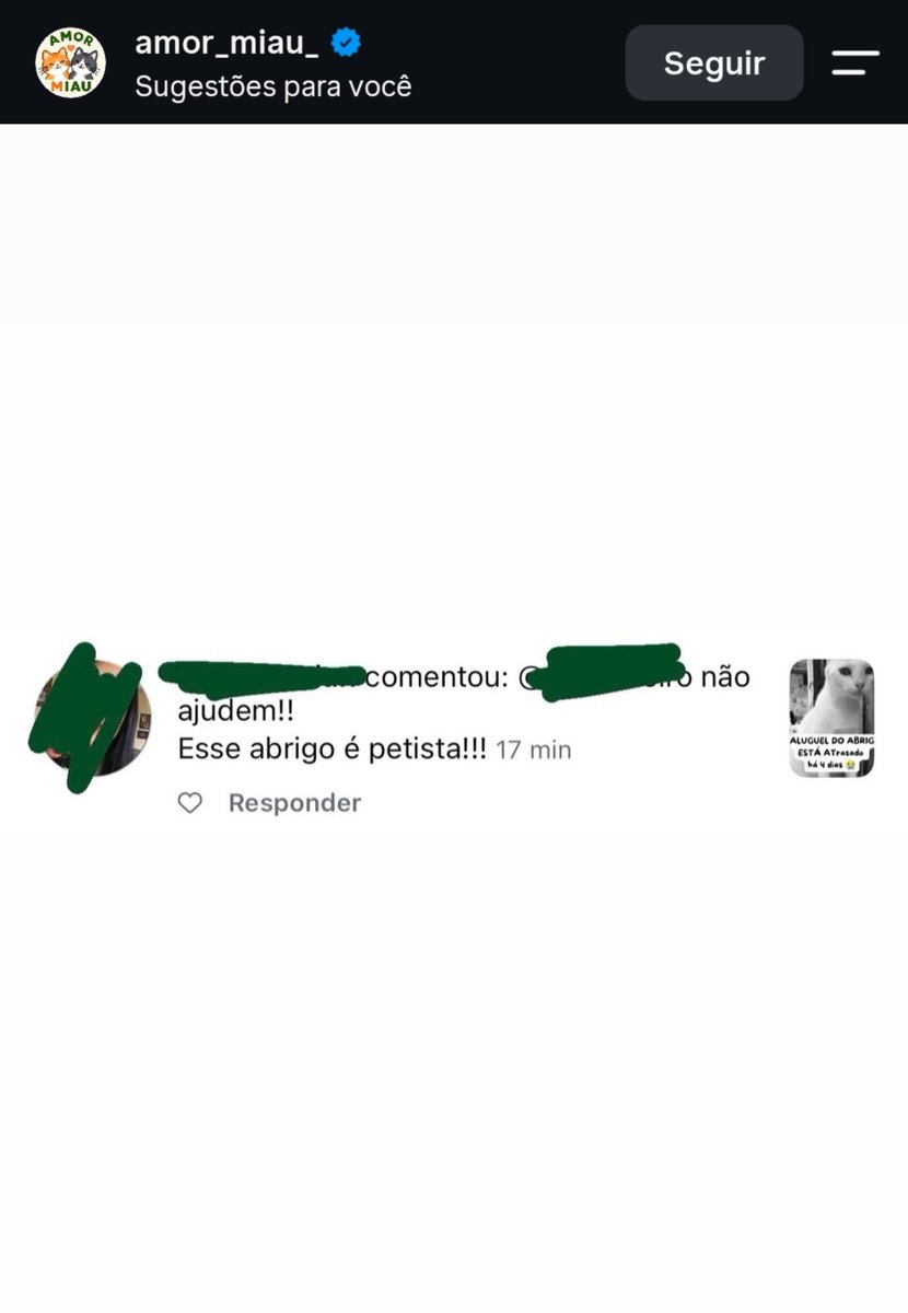 girlwlv's tweet photo. GALERA!!! 
um abrigo está sofrendo perseguição, simplesmente porque eles curtiram uma publicação relacionada ao Lula. é de uma crueldade terrível, se vocês puderem engajar os posts, o aluguel do abrigo venceu, eles sustentam quase 180 gatinhos.

https://t.co/ISePN59Qdp https://t.co/nVpqc0IEVp