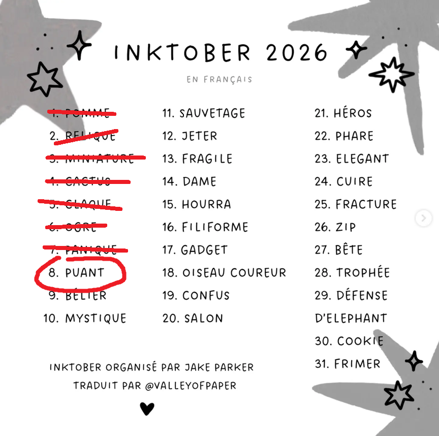Aurorewolf37's tweet photo. Jour 8 du #inktober2026 : Stinky / Puant

@inktober #inktober2026stinky #inktober2026day8 #inktober2026puant #inktober2026jour8 #stinky #puant #funnycats #drawingchallenge #drawingchallenge2026 https://t.co/nCt2kYAA83