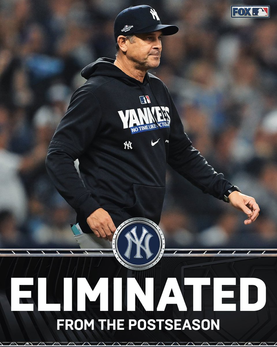 MLBONFOX's tweet photo. The New York Yankees have been eliminated from the 2026 Postseason. https://t.co/nObudXjrt2