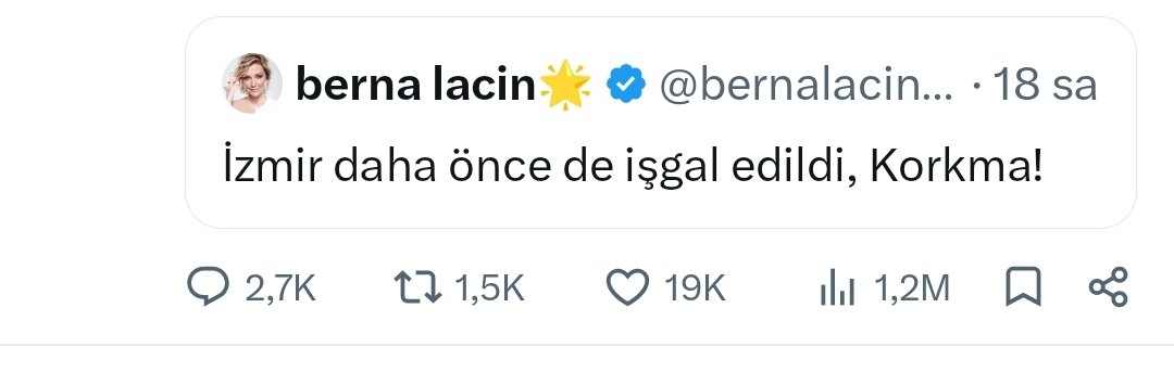 calparslan28's tweet photo. @AzizRuh_1881 @bernalacin35_5 Vatansever biri bu ifadeyi asla kullanmamalı...... 
Gözaltına alınmasını asla tasvip etmesem de kullandığı ifade yanlış.... 
Bira dikkatli cümleler kurabilirdi. https://t.co/eZ7UjtbxvF
