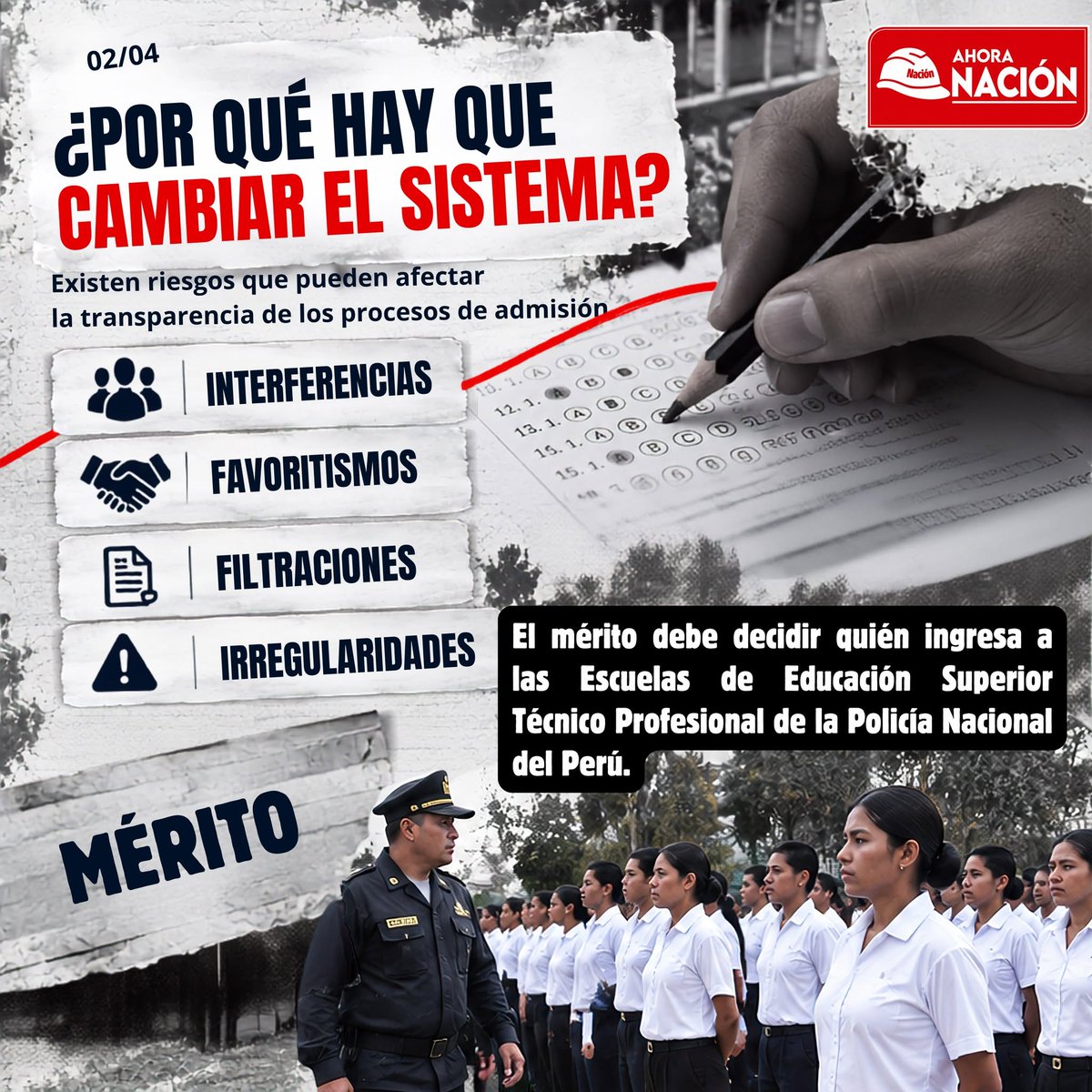 FreshmanBuitron's tweet photo. Ley de Transparencia a la Admisión Policial: igualdad de oportunidades, objetividad e imparcialidad para quienes postulan a la Policía. Queremos que ingresen por capacidad y preparación. A la Policía se ingresa por mérito, no por influencias.

📅 11 de septiembre de 2026 https://t.co/oUzqaZOyJ0