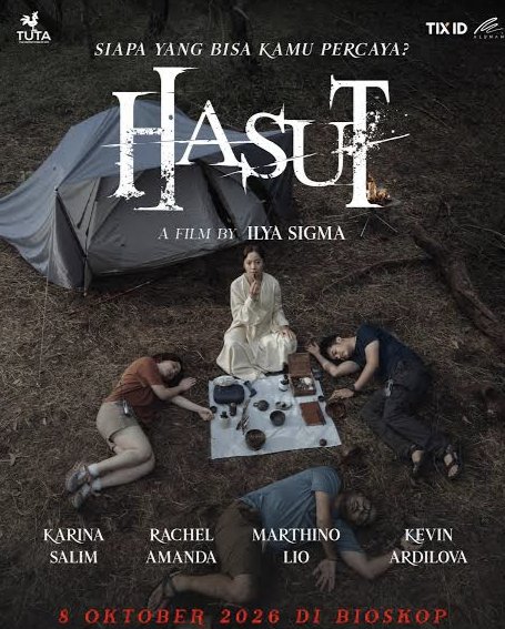 yan_widjaya's tweet photo. #Hasut (Tuta/8/X/2026) debut sut Ilya Sigma. Vira n adiknya, Rere, serta 2 pemuda sahabat, masuk hutan demi healing. Mendengar bisik2 menghasut, mengungkap rasa sakit hati. Benarkah ada yg kerasukan roh hutan? Thriller psikologis yg perlu mikir utk memahami ketegangan yg terjadi https://t.co/kpEBTilkJ7