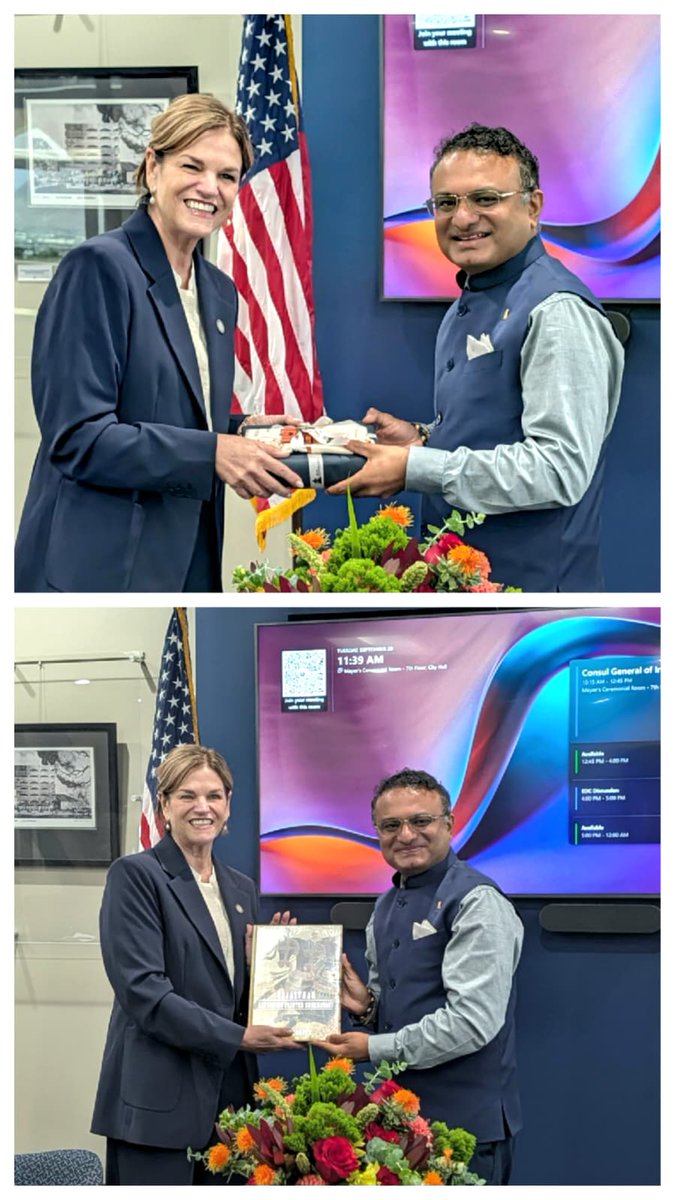 CGILosAngeles's tweet photo. CG @drkjsrini met Riverside Mayor Hon’ble Patricia Lock Dawson for discussions on expanding potential #trade and #educational partnerships between India and Riverside, including opportunities in #cleantechnology, #advancedmanufacturing and #sustainablemobility for deeper #IndiaCalifornia engagement. 

@MEAIndia @IndianEmbassyUS @IndianDiplomacy @mayorlockdawson @riversidecagov @CAGoBiz @CAgovernor @UCRiverside @AirResources @DrSJaishankar @CimGOI @DoC_GoI @DPIITGoI @PiyushGoyal @investindia @makeinindia @PIB_India

#IndiaUS #IndiaCalifornia #Riverside #Trade #Investment #Innovation #CleanTech