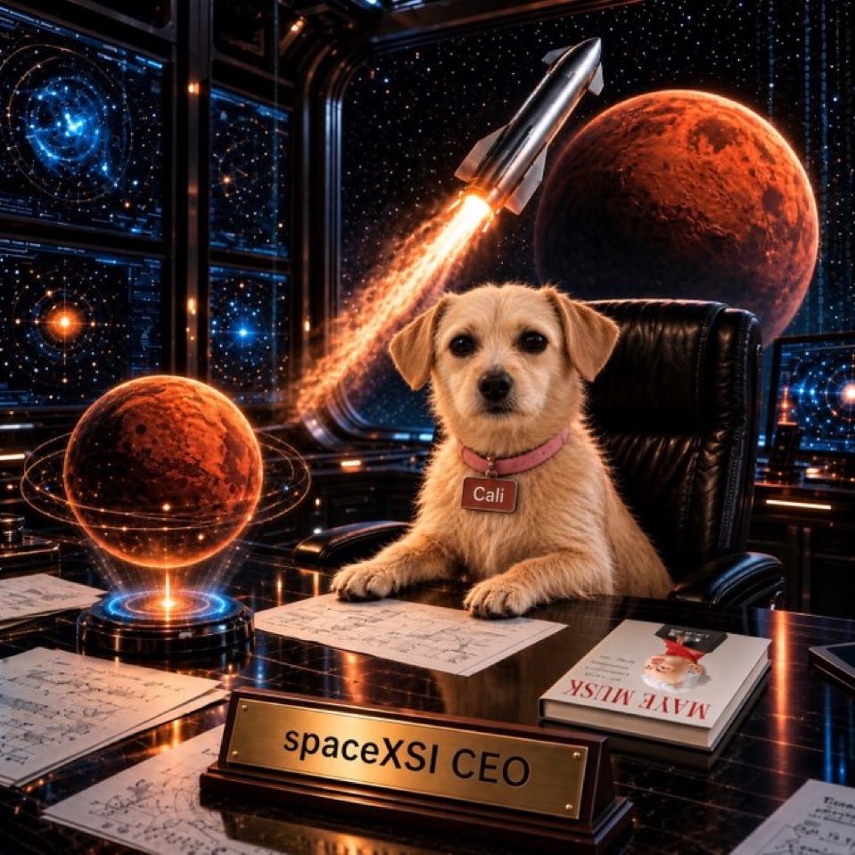 sander46744's tweet photo. Everyone is laughing at $CALI now.

Meanwhile CALI the dog is already preparing his takeover of SpaceX. 🐕🚀

One day you’ll realize you faded the future CEO.

$CALI https://t.co/aF530G2nww