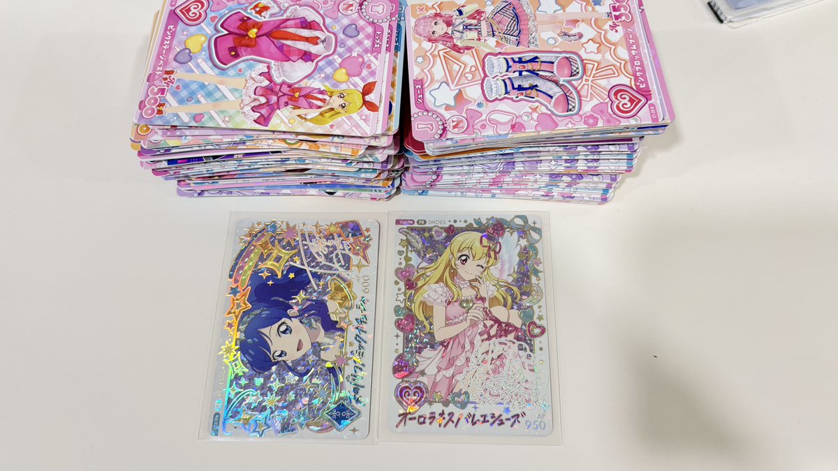 rumigame's tweet photo. アイカツ！アンコール
24000円使った排出結果
うーんパラレル12種自引きは無理いいいいいいいいいいい

1番欲しかったあかりちゃんのオデットスワン出なかったけど撤退、、、
皆さんも推しのパラ目指して楽しんでください😇 https://t.co/noZz4j9EAl