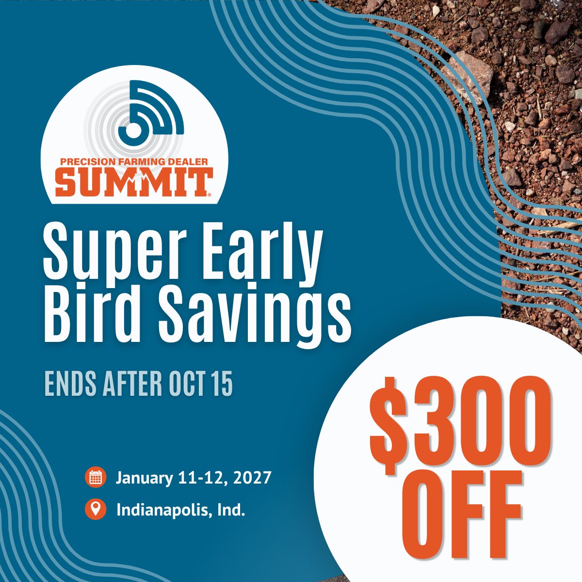 FEeditors's tweet photo. Don’t miss out on $300 savings!

Only 8 days left to get super early bird savings while registering for the 2027 Precision Farming Dealer Summit this Jan. 11–12 in Indianapolis, IN.

For registration info, hotel details and more, click here: https://t.co/7ZOdZq4Jsp https://t.co/zU9A9xaxU6