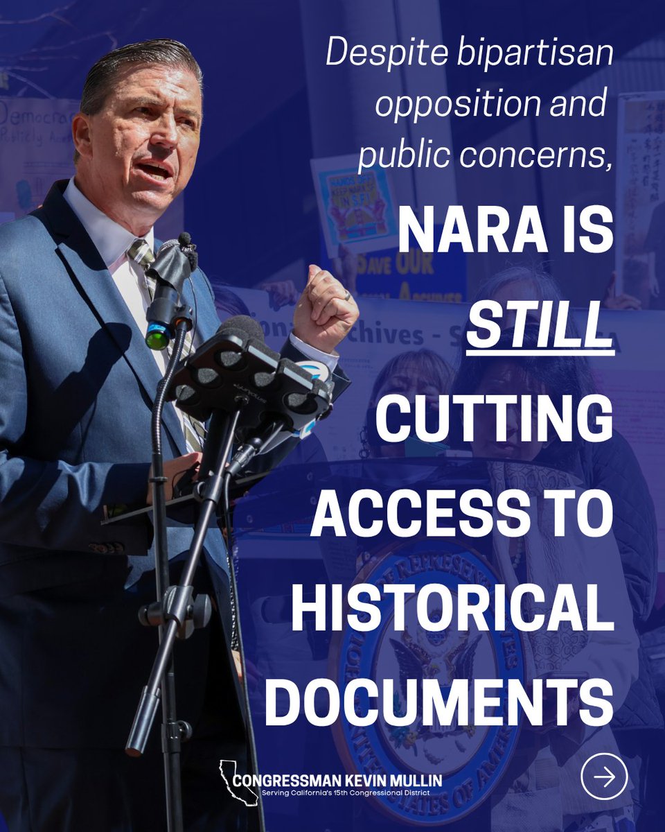 Image for the Tweet beginning: NARA wants to close national