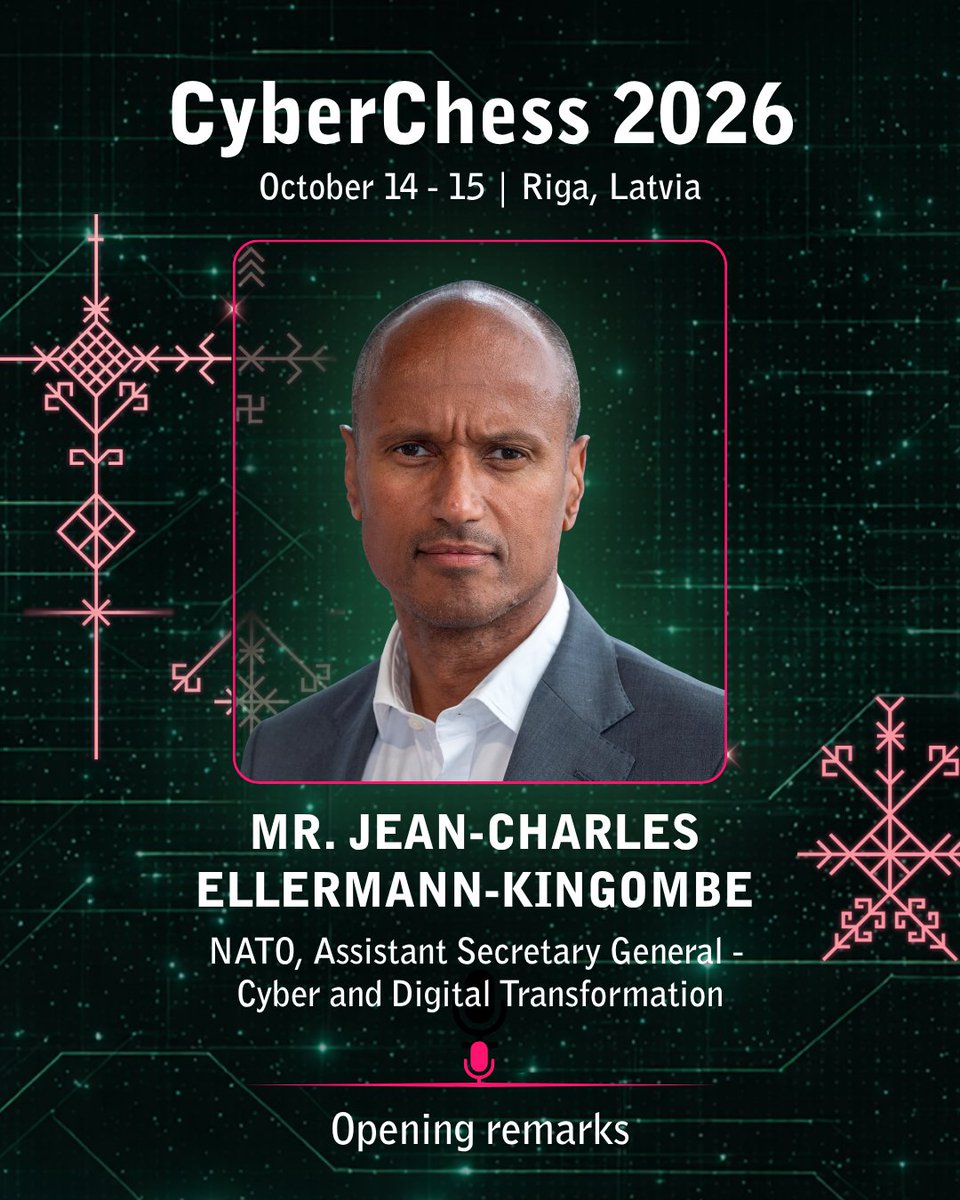 certlv's tweet photo. #CyberChess2026 atklāšanas plenārsesiju 14.oktobrī ievadīs Raivja Melņa, @Braze_Baiba un NATO pārstāvja J.C. Ellermann-Kingombe uzrunas. Tām sekos @janis_sarts stāsts par MI ietekmi uz kognitīvo kaujaslauku.
📅Vairāk par programmu un dalību tiešsaistē: https://t.co/rqj3X59Rag https://t.co/XSyo4SyC9W
