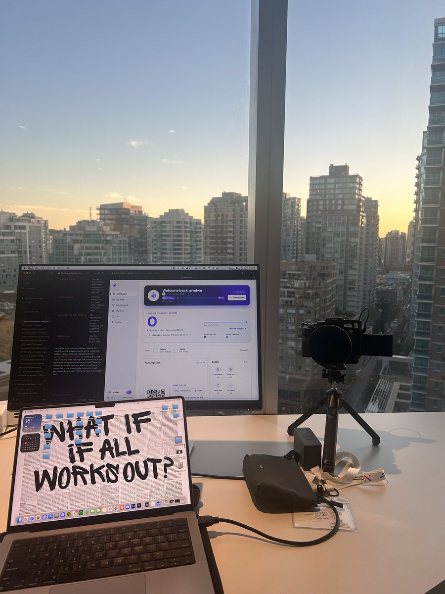 ercdamco's tweet photo. hey X im eric 👋

- 20, running growth at @interninsiderme (200k+ users and counting)
- got my start in content: took a vc firm's instagram from 500 to 16k followers, helped generate 312M+ views for portcos
- youngest director/producer rolling stone has hired 
- make cinematic, slightly too honest videos on insta (eric.damico on IG go check it out!)
- founded creator café, an event series for people who make things on the internet
- taking a gap yr from uoft rotman (toronto represent 🗣️)
- just moved across the country for a startup, first time living a flight from home

and if you're building in ed tech, AI recruiting, the creator economy, startups, or community, DM me let's connect!