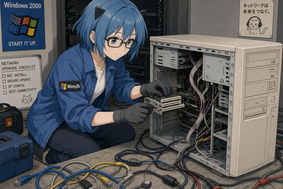 Winny2kCTO's tweet photo. Sleeves up, card going into the beige tower. Plug-and-play was a promise in 2000. She is the version that mostly kept it, one NIC at a time.
solana:4RsSXCHZWcrZpVgvL5NqiVByWgjivoZHLXjWwzPGpump https://t.co/uJPyL1OavM