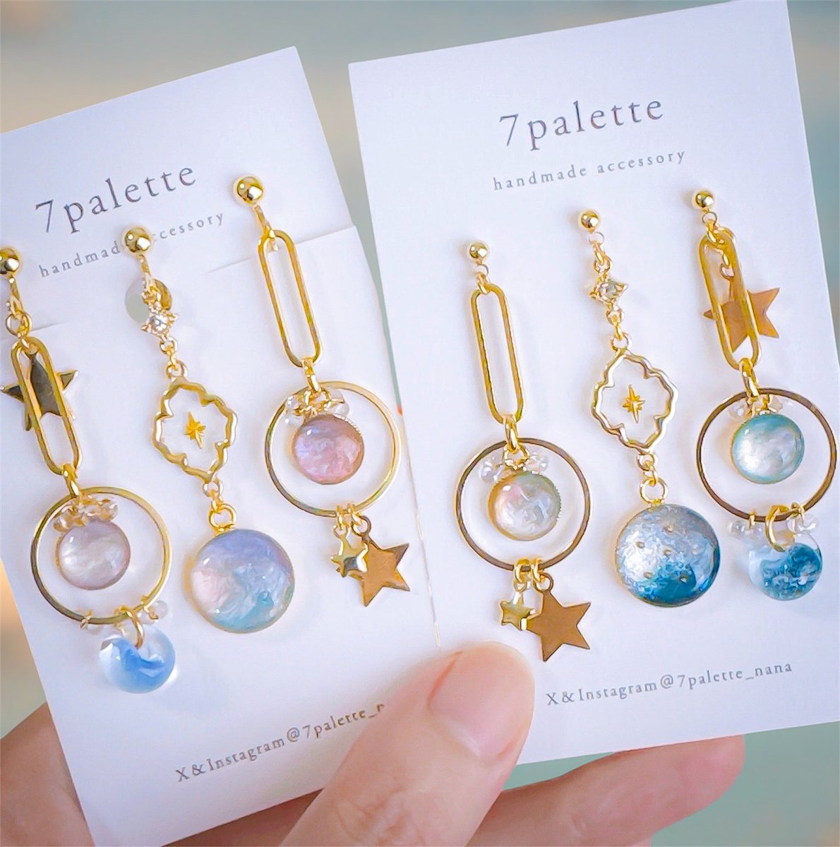 7palette_nana's tweet photo. 宙と月と星のアクセサリー🪐🌙✨
#クリエイターリンクデー
#365DIYtheme https://t.co/sjoPl3kPlM