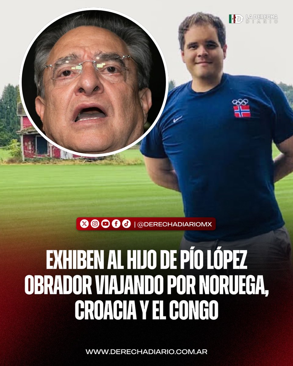 DerechaDiarioMX's tweet photo. 🚨🇲🇽 | HIPOCRESÍA PURA: Emiliano López Garrido, sobrino de AMLO y vástago de Pío López Obrador se a financiado viajes a Noruega, Croacia y El Congo, presuntamente de las "aportaciones" que recibió su padre en sobres amarillos y que nunca fueron debidamente reportadas, reveló @jorgegogdl.