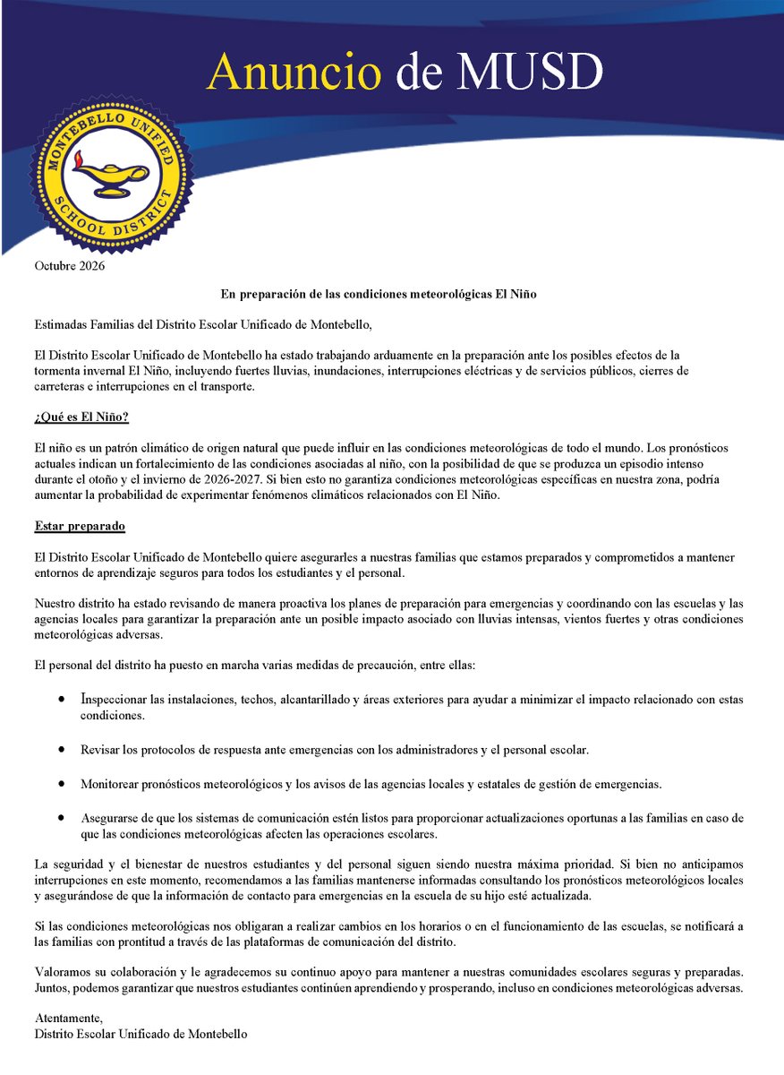 gomusd's tweet photo. MUSD Announcement - Preparing for El Niño Weather Conditions - Click here for more information: https://t.co/rHTy06mCMl https://t.co/lMJnPI1TCl