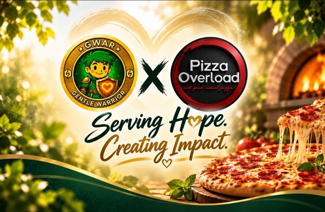 GentleWarrior02's tweet photo. Serving Hope. Creating Impact. 

Gentle Warrior × 𝐏𝐢𝐳𝐳𝐚 𝐎𝐯𝐞𝐫𝐥𝐨𝐚𝐝 - 𝐏𝐚𝐥𝐦𝐞𝐫𝐬𝐭𝐨𝐧 

Grateful to have Pizza Overload supporting Gentle Warrior’s 1st Anniversary mission.

Together, we’re bringing more hope and support to children with cerebral palsy.

Thank you, Pizza Overload, for being part of this meaningful milestone. 

#PizzaOverload #GentleWarrior #CerebralPalsyAwareness