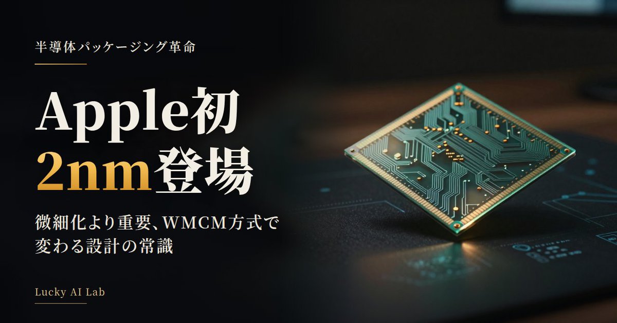 LuckyAILabo's tweet photo. 【新記事】Apple初・2nmチップ登場 WMCMで設計一新へ

https://t.co/DgQDgs8XBA

#半導体 #AI #テクノロジー https://t.co/eEH8USwUdW