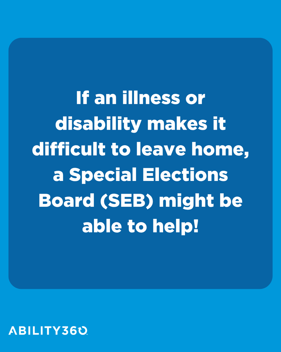 ability360's tweet photo. Can't make it to the polls? Arizona's Special Elections Boards may be able to come to you.

Contact your County Recorder's Office to request this service. Find your County Recorder here: https://t.co/zCETvRjgyx https://t.co/9f8uhcHkSt